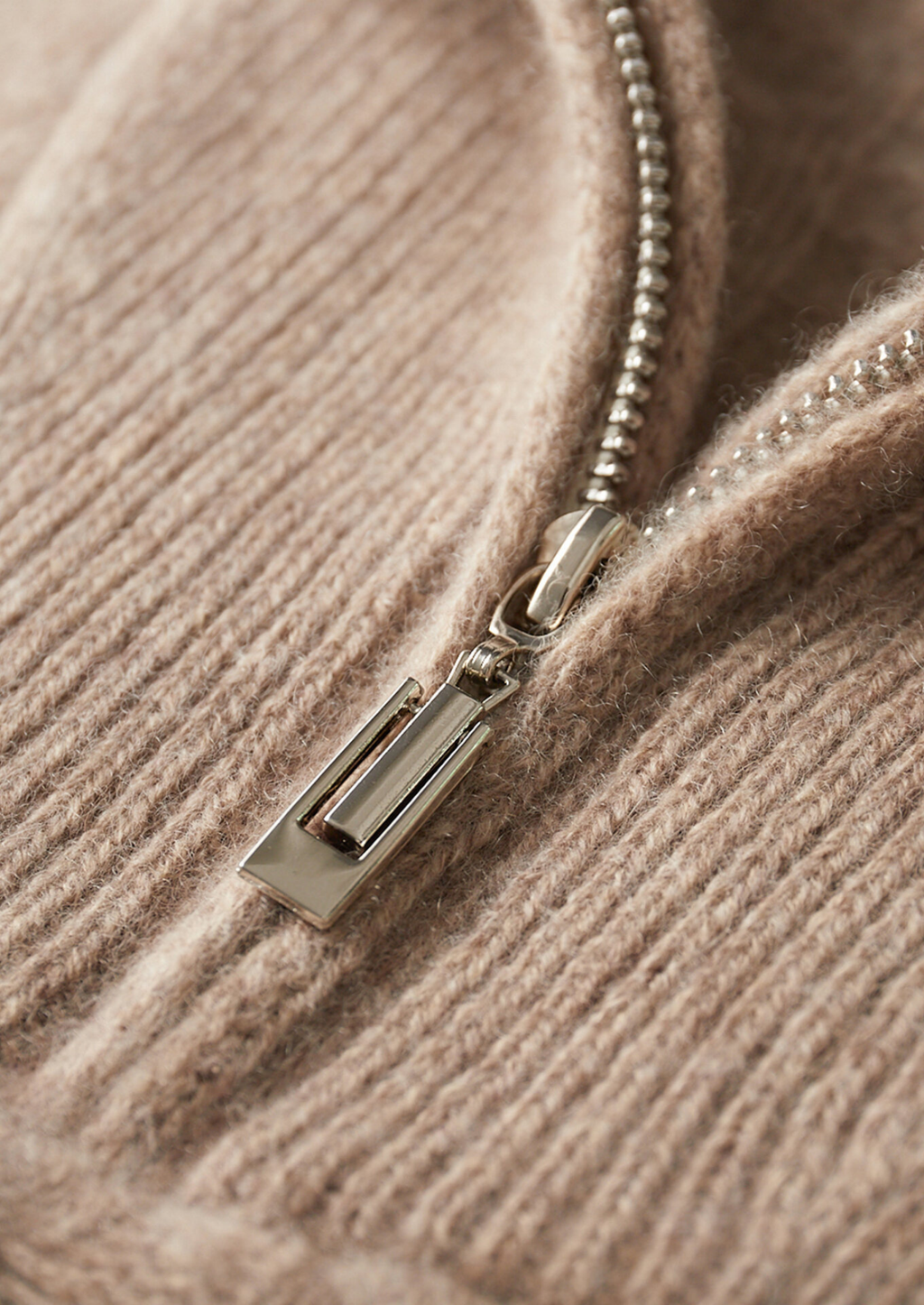 Camisola meio fecho em 100% Caxemira