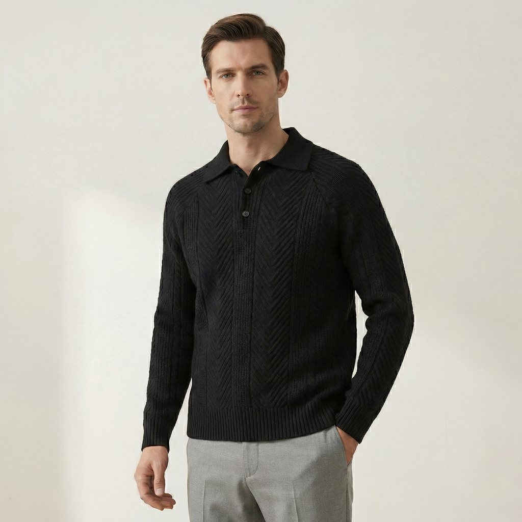 Polo em Malha Texturizada Premium para Homem