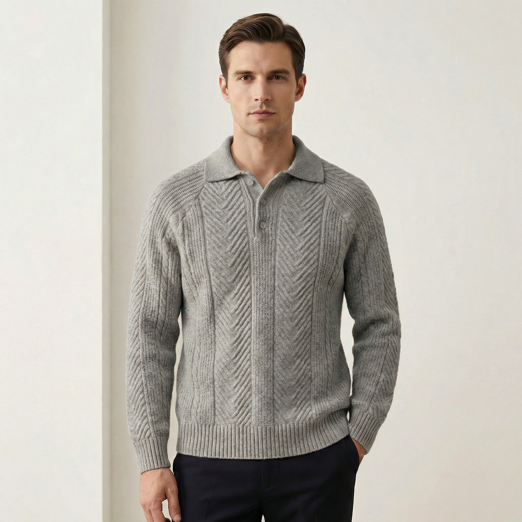 Polo em Malha Texturizada Premium para Homem