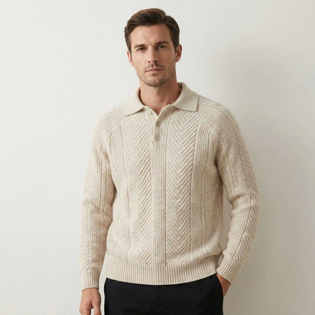 Polo em Malha Texturizada Premium para Homem